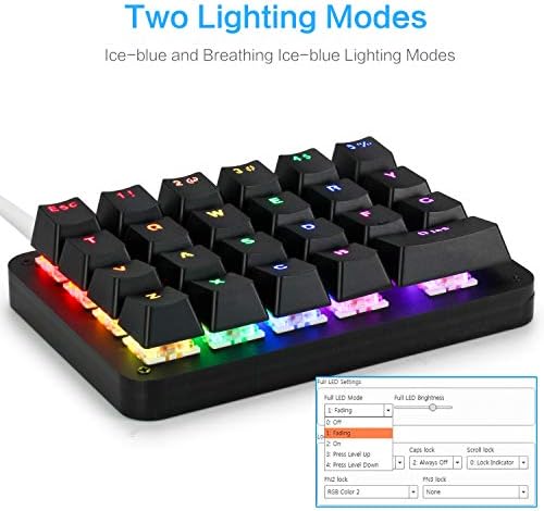 Koolertron 23-Key One-Handed Macro Mechanical Keyboard,RGB LED Backlit - Image 6