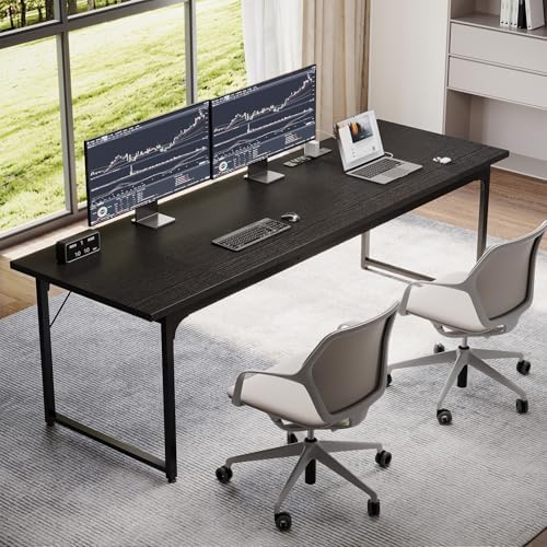 Coleshome 79 Inch Computer Desk with Power Outlet - Image 2