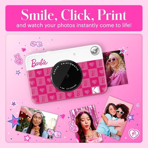 Kodak x Barbie Printomatic Full-Color Instant Print Digital Camera, 5MP Portable Barbie Camera, Zink 2x3 (5.1x7.5 cm) Sticky-Back Photo Paper, Gift for Christmas, Holiday, Birthday, Iconic Style - Image 5