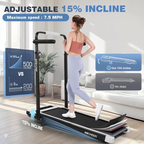ANCHEER Incline Walking Pad with Handle Bar, Foldable Treadmill-Home/Office - Image 3
