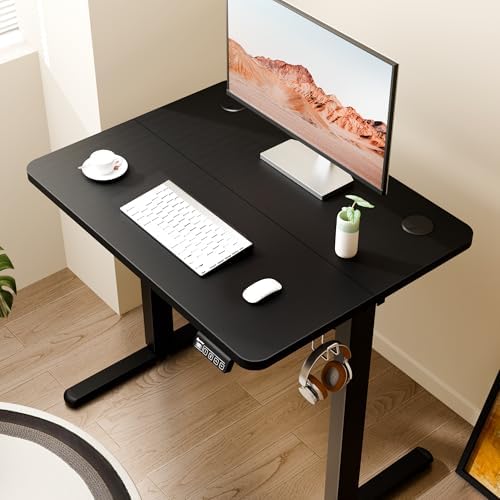 Small Standing Desk, 32"x24" Height Adjustable Sit-Stand Office, Black - Image 5