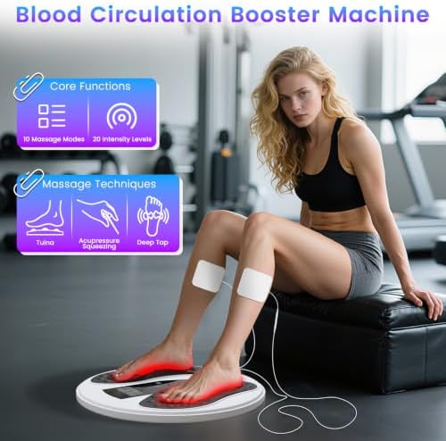 EMS Foot Massager with Infrared Therapy for Neuropathy,Foot Circulation Stimulator for Pain Relief,10 Modes & 20 Strengths for Plantar Fasciitis,Swelling,Cramps,RLS - Image 2