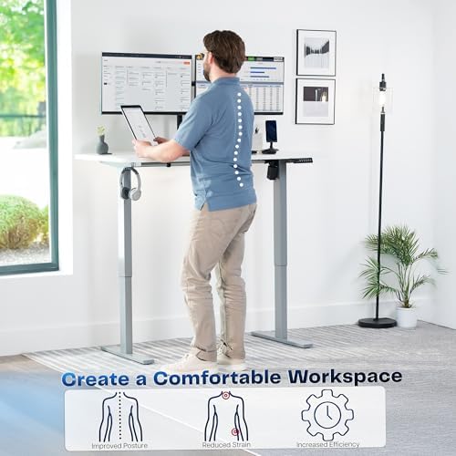 VIVO White 55 x 28 in Standing Desk, DESK-KIT-1G55W - Image 4