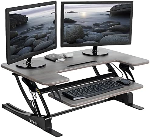 VIVO Dark Gray 36 inch Standing Desk Converter, DESK-V000VG by VIVO