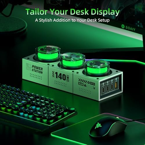 MFish E-Tank 7-in-1 Desktop Charging Station, 140W Max GaN USB-C Charger - Image 6