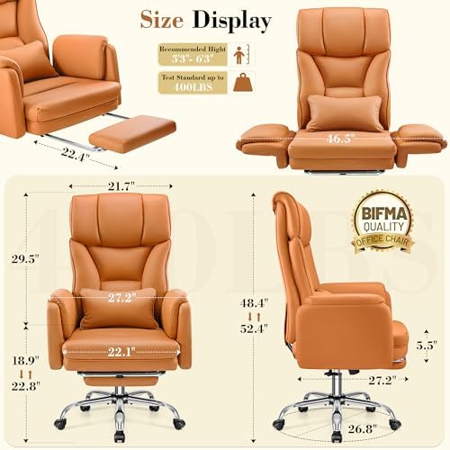 FelixKing Office Chair, Flip Armrests for Pets Criss Cross Legged,Brown - Image 2