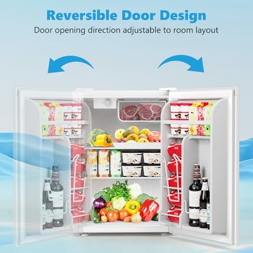 COWSAR 2.6 Cu.Ft Mini Fridge with Freezer for Bedroom Dorm, White - Image 4