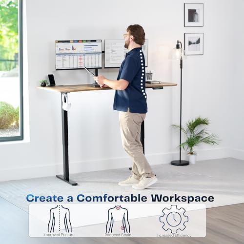 VIVO Reclaimed Wood 63 x 32 in Standing Desk, DESK-KIT-1B1P - Image 4