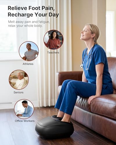KNQZE Shiatsu Foot Massager with Heat for Plantar Fasciitis, FSA Eligible - Image 2