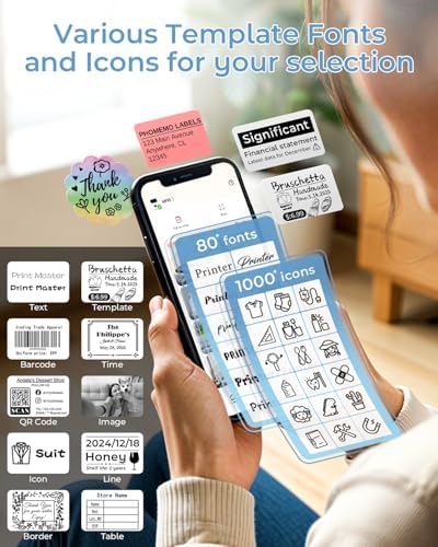 Phomemo M110 Label Printer, Portable Thermal Label Maker with Display - Image 6
