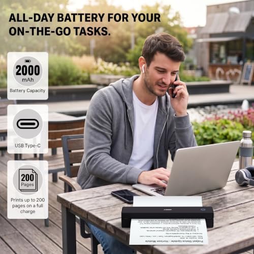 HPRT Portable Printer Wireless for Travel, Inkless Thermal Printer Matte - Image 5