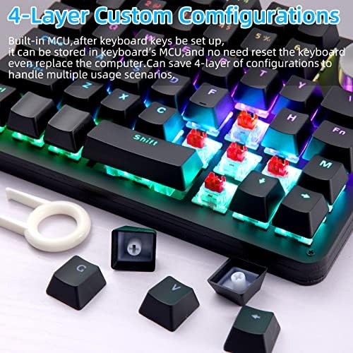 Koolertron One Handed Mechanical Gaming Keyboard, 45-Key Fully Programmable - Image 6