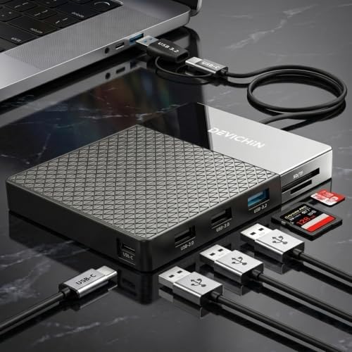 1TB External Hard Drive, USB C & USB 3.0 Multiport Hub+ SD/TF Card Reader 7-in-1 All in One, Docking Station, Multi-Function HDD for Windows, Mac, Android, iPhone 15/16/17, Laptop, Desktop - Image 6