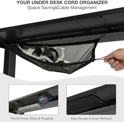 Acrolix 40x24 Electric Standing Desk with Cable Net, Black - Image 5