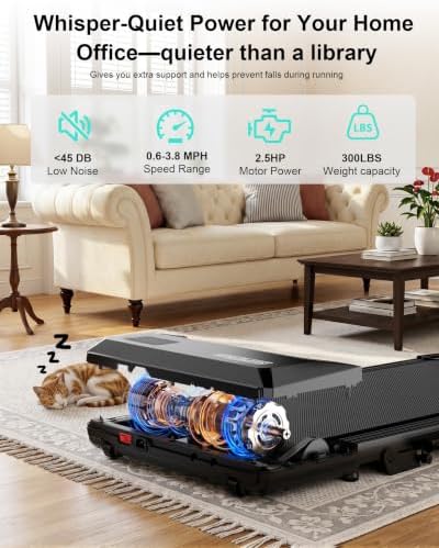 Superun Walking Pad with 6% Incline, 2.5HP Treadmill, 0.6-3.8 MPH, 300 lbs - Image 6