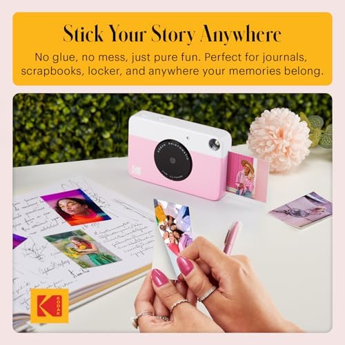 KODAK Printomatic Full-Color Instant Print Digital Camera, Zink 2x3" (5.1x7.5 cm) Sticky-Back Photo Paper, 5MP, Portable, Creative Fun Gift for Birthday, Christmas, Holiday, Pink - Image 5