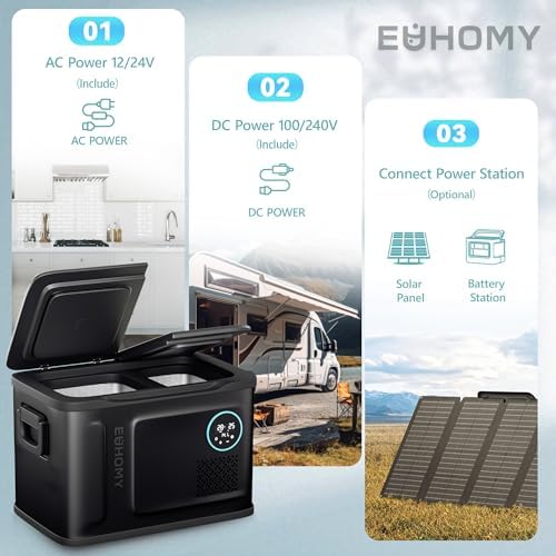 EUHOMY 37QT 12 Volt Refrigerator,Dual Zone -4℉~68℉ Portable Freezer for Car - Image 6