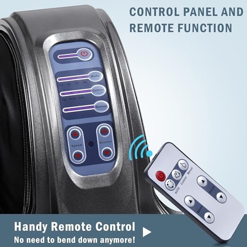 H&B Luxuries Shiatsu Foot Massager Machine with Remote Controller, Kneading and Rolling Home Massagers for Feet, Ankle, Calf, Leg, Ideal for Men, Women, Father, Mom Parents and The Elderly, Gray - Image 6