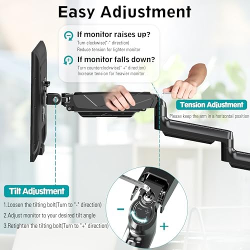 MOUNT PRO Triple Monitor Mount for Max 27" Screens, Hold Up to 17.6lbs Each - Image 2