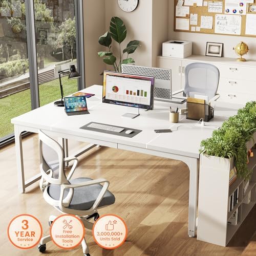 Huuger 63 x 24 inch Desk with Power Outlets & 0.95 Inch Thicker Desktop - Image 3