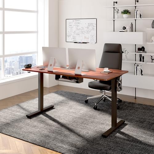 FLEXISPOT EN2 40"x24" Standing Desk with Power Strip Bundle, Mahogany - Image 2