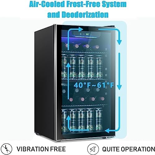 Antarctic Star Wine Cooler Cabinet Beverage Refrigerator 3.2cu.ft Black - Image 5