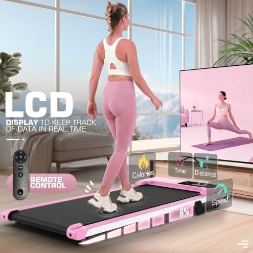 ANCHEER Walking Pads, 2 in 1 Under Desk Treadmill 2.5HP Compact Running Machine with Remote Control, 300lbs Weight Capacity for Home/Gym/Office,Ultra-Quiet, Installation-Free - Image 2