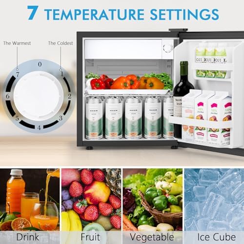 COWSAR 1.6 Cu.Ft Mini Fridge with Freezer, Compact Fridge with 7 Temperature Settings, Energy-efficient Low Noise Small Refrigerator Suitable For Dorm, Office, Bar, RV, Bedroom, Commercial - Image 5