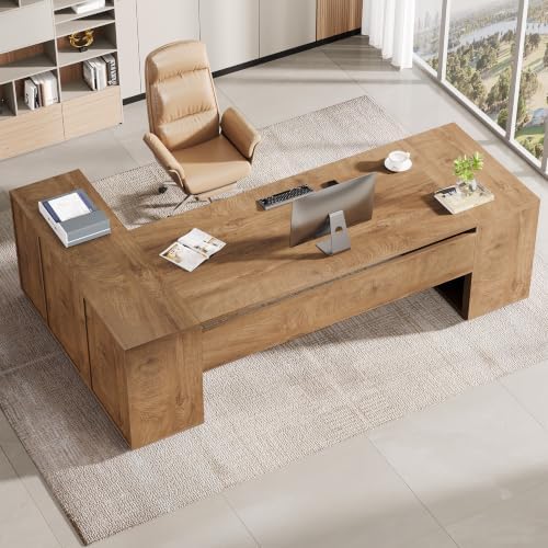 Tribesigns 85.8-Inch L-Shaped Executive Desk, Extra Large Home Office Desk - Image 4
