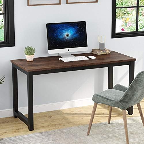 Tribesigns Computer Desk, 55 inch Large Office Desk Computer Table Study Writing Desk Workstation for Home Office, Rustic Brown - Image 2