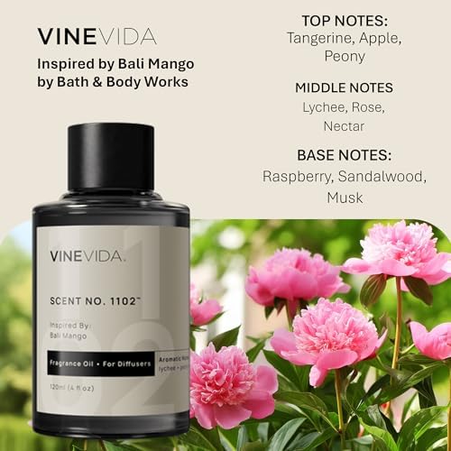 VINEVIDA [4 Fl Oz] Scent NO. 1102 Fragrance Oil for Cold Air Diffusers, Aromatic Notes of Lychee Peony Sandalwood, Essential Oils for Diffuser Oil Refill & Air Freshener Room Spray - Image 2