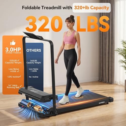ANCHEER Walking Pads, 2 in 1 Under Desk Treadmill 2.5HP Compact Running Machine with Remote Control, 300lbs Weight Capacity for Home/Gym/Office,Ultra-Quiet, Installation-Free - Image 6