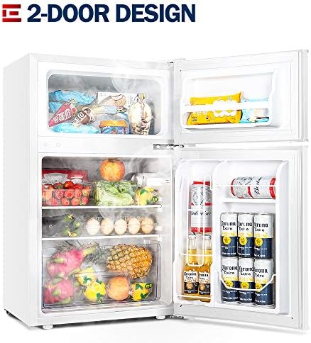 EUHOMY Mini Fridge With Freezer, 3.2 Cu.Ft Compact Refrigerator, 2 Door Compact Refrigerator, Mini Fridge For Office Energy Saving For Dorm, Bedroom, Office, Apartment- Food Storage Or Drink Beer. - Image 2