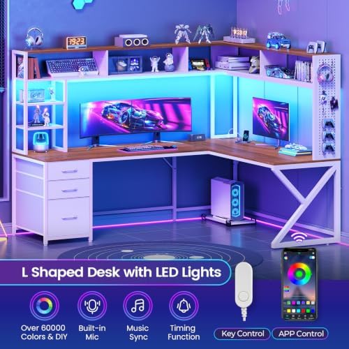SEDETA L Shaped Office Desk, Convertible 94.5" Computer Desk with Drawers - Image 4