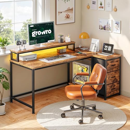 EnHomee 40" L Shaped Computer Desk with 3 Storage Drawers for Teen Room by EnHomee