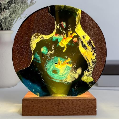 Space Resin Lamp, Handmade Galaxy Resin Night Light for Home Office Decor - Image 3