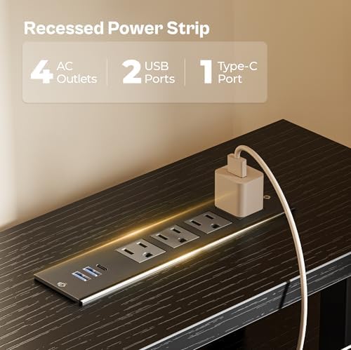 Huuger 55 inch Computer Desk with Power Outlets & 4 Drawers - Image 6