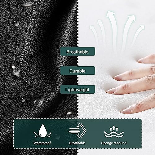 BFTOU Black Square Swivel Stool with Wheel for Work SPA Shop Massage Height-Adjustable and Cost-Effective Rolling Stool Chair with Back - Image 5