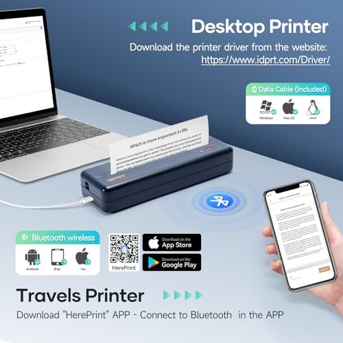 Portable Thermal Printer Wireless for Travel, Inkless Bluetooth Printer - Image 3