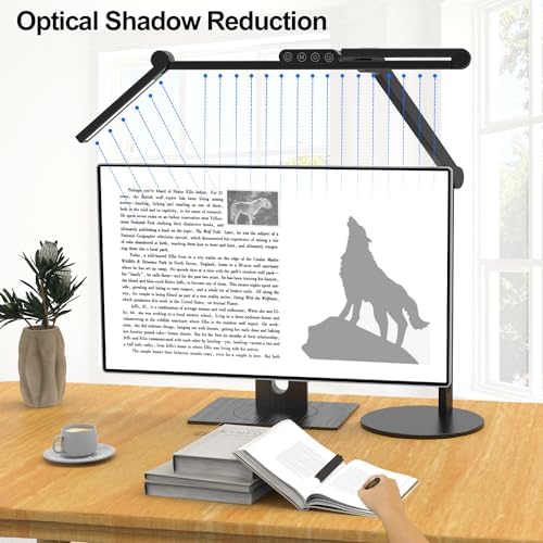 Micomlan Architect Desk Lamp with Atmosphere Lighting, Adjustable Led Desk Light for Home Office with Base, 24W Bright Auto Dimming Table Light with Rotatable Swing Arm for Workbench Computer - Image 5