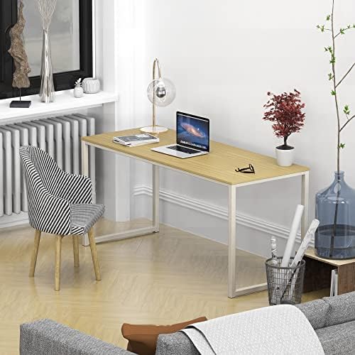 SHW Mission 55-Inch Home Office Computer Desk, Oak - Image 2