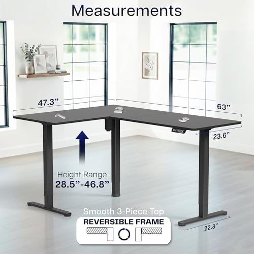 VIVO Black 63 x 47 in Corner Standing Desk, DESK-E3CTB-47 - Image 5