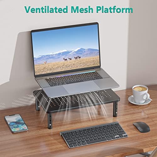 WALI Dual Monitor Stand for Desk, Adjustable Laptop Riser, up to 44 lbs - Image 3