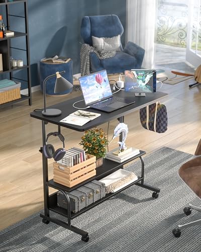 Armocity 32" Rolling Standing Desk with Charging Station for Couch Bed - Image 2