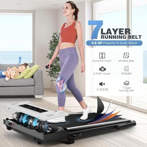 ANCHEER Incline Walking Pad with Handle Bar, Foldable Treadmill-Home/Office - Image 4