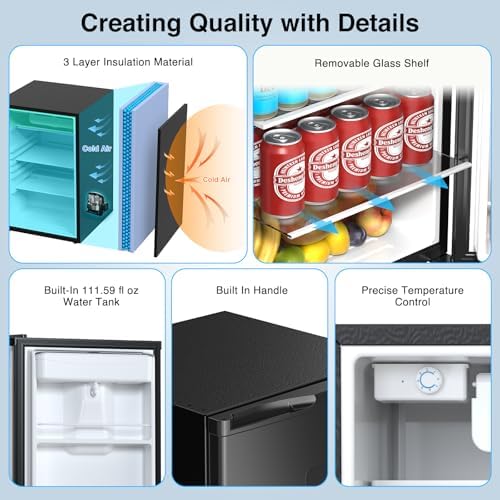 Kismile 4.41Cu Ft Single Door Mini Fridge with Freezer Water Dispenser - Image 4