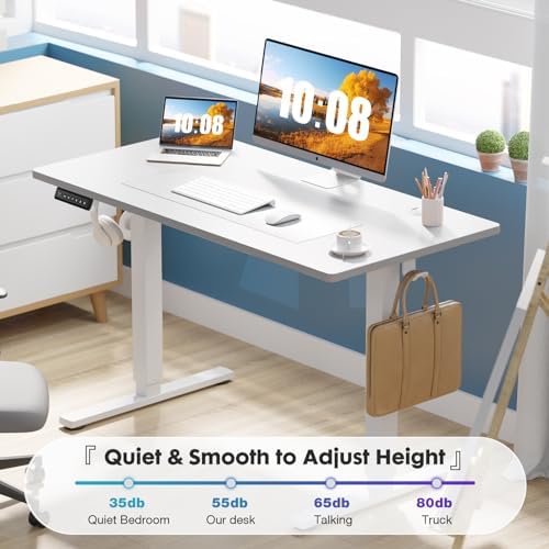 DUMOS 41 Inch Electric Standing Desk, Memory Adjustable Home Office Desk - Image 5