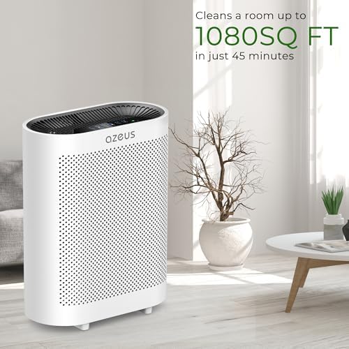 AZEUS GL-FS32 Air Purifier for Large Rooms up to 2160 Sq Ft, 5-in-1 H13 True HEPA Filter Removes 99.97% of 0.3 Micron Particles, Centrifugal Fan, Auto Sensor, Quiet Sleep for Home, Office and Pets - Image 4