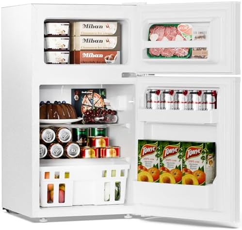 Antarctic Star Compact Refrigerator,3.2 Cu.Ft. Mini Separate Freezer Double 2-Door,Adjustable Removable Shelves for Basement,Apartment,Dorm,Office,WHITE - Image 2
