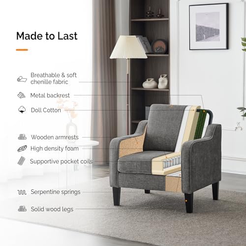 VINGLI Accent Chairs Set of 2, Modern Traditional Armchair for Living Room - Image 6